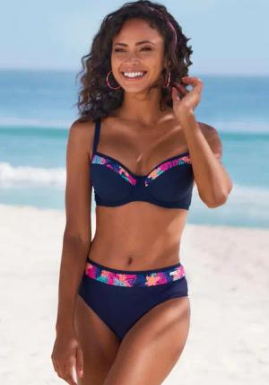 LASCANA Bügel-Bikini-Top "Exotic", mit bedruckter Blende an den Cups