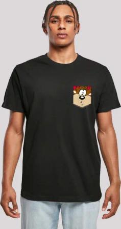 F4NT4STIC T-Shirt "Looney Tunes Tasmanian Devil Face Faux Pocket", Print