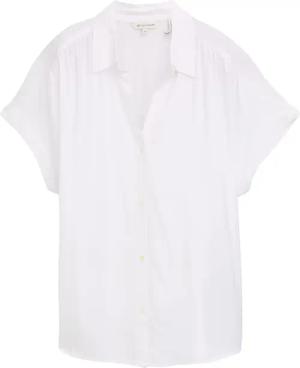 TOM TAILOR Damen Loose Fit Bluse aus Viskose, weiß, Uni, Gr. 46