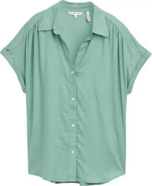 TOM TAILOR Damen Loose Fit Bluse aus Viskose, grün, Uni, Gr. 44
