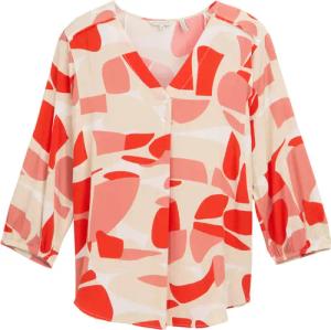 TOM TAILOR Damen Bluse mit Muster, rot, Gemustert, Gr. 34