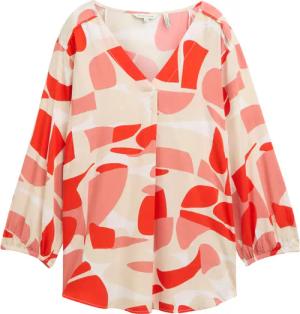 TOM TAILOR Damen Plus Size - Bluse mit Muster, rot, Gemustert, Gr. 46