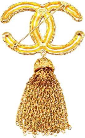 Chanel Halskette - 1993 Gold Plated CC Fringe Brooch - Gr. unisize - in Gold - für Damen