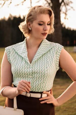 Tina Fliesenbluse in Mint