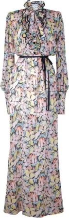 RUA & RUA Cocktailkleid Maxikleid Floral Abendkleid Kleid mit Rüschen