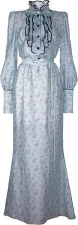 RUA & RUA Cocktailkleid Seidenkleid Maxikleid Floral Abendkleid Kleid aus Seide mit Rüschen