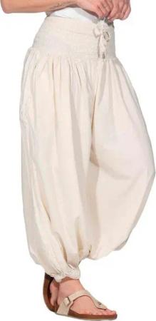 KUNST UND MAGIE Haremshose Haremshose Baumwolle Yoga Freizeit Wellnesshose Pluderhose Ballonhose