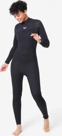 Neoprenanzug Surfen Damen Neopren 3/2 mm Rückenreißverschluss Prologue schwarz