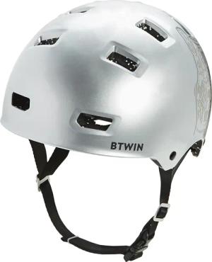 Fahrradhelm Bowl 900 BMX Kinder silbergrau