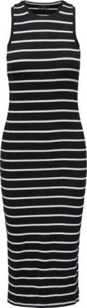 Only Kleid knielang - ONLBELFAST STRIPE S/L MIDIDRESS JRS NOOS - XS bis L - für Damen - Größe S - schwarz/weiß