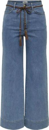Only Jeans - ONLMADISON HW BELT WIDE CROP DNM GUA - W26L32 bis W31L32 - für Damen - Größe W30L32 - blau