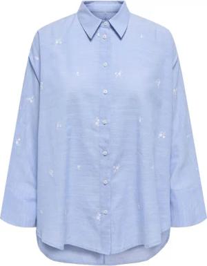 Only Langarmhemd - ONLREGINA GRACE L/S EMB. SHIRT OX WVN - XS bis XL - für Damen - Größe XL - blau