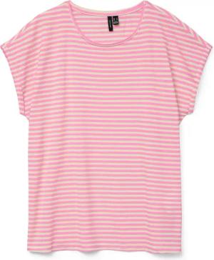 Vero Moda Rundhalsshirt "VMAVA PLAIN SS TOP STRIPE GA JRS NOOS"