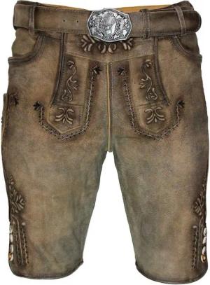 Maddox Trachtenlederhose MADDOX Kurze Herren Lederhose 'Zugersee' mit Gürte