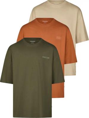 Jack & Jones Tshirt Herren Oversize Fit JJECHARGE 3er Set Pack