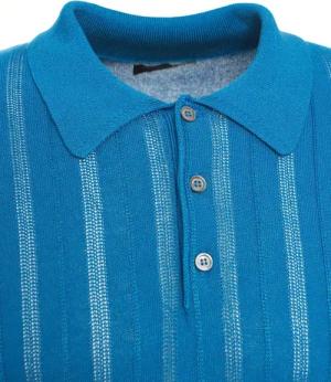 Roberto Collina - Knitted polo shirt - Größe IT 48 - blue