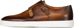 Santoni Low-Top Sneaker - Doppel-Monkstraps aus Leder - Gr. UK_6_5 - in Weiß - für Damen