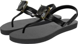 UZURII Slipper & Pantoletten - Zehentrenner Selena Diamond Silver - Gr. 35,5 (EU) - in Schwarz - für Damen