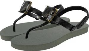 UZURII Slipper & Pantoletten - Zehentrenner Selena Diamond Silver - Gr. 37,5 (EU) - in Grün - für Damen
