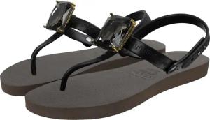 UZURII Slipper & Pantoletten - Zehentrenner Selena Diamond Silver - Gr. 41,5 (EU) - in Braun - für Damen