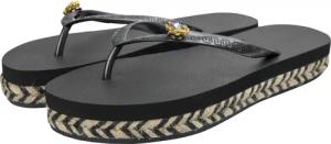 UZURII Slipper & Pantoletten - Zehentrenner Raffia Switch - Gr. 39,5 (EU) - in Schwarz - für Damen