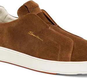 Santoni Low-Top Sneaker - Men's suede slipon sneaker - Gr. UK_8_5 - in Weiß - für Damen