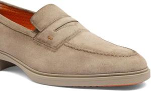 Santoni Loafer - Men's suede Easy loafer - Gr. UK_7 - in Weiß - für Damen