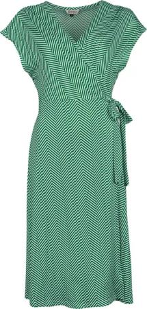 Banned Retro - Rockabilly Kleid knielang - May Chevron Dress - XS bis S - für Damen - Größe XS - grün/weiß