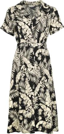 Banned Retro - Rockabilly Kleid knielang - Yvette Dress - XS bis 4XL - für Damen - Größe 4XL - schwarz/braun