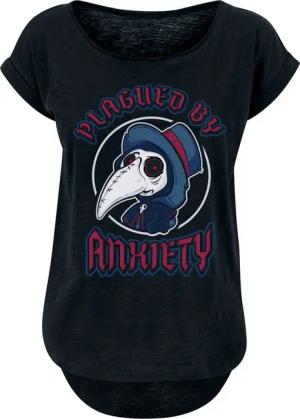 Sprüche T-Shirt - Plagued By Anxiety - S bis XXL - für Damen - Größe XXL - schwarz
