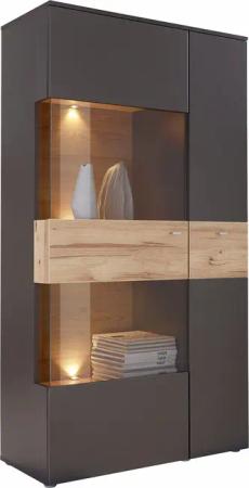 FORTE Vitrine "Como", Highboard, LED Beleuchtung Einlegeböden, Glastüre, Soft Close