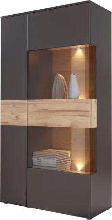 FORTE Vitrine "Como", Highboard, LED Beleuchtung Einlegeböden, Glastüre, Soft Close