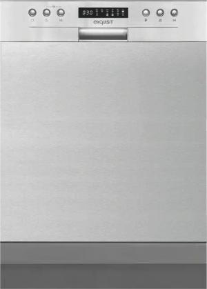 exquisit teilintegrierbarer Geschirrspüler "EGSP9414-EF-030D inox", 14 Maßgedecke