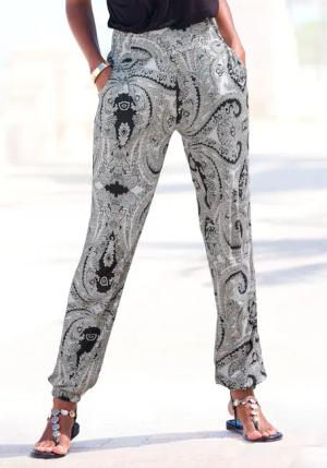 LASCANA Jerseyhose, mit Paisleydruck und Taschen, elastischer Bund, Sommerhose