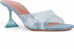 Amina Muaddi - Amina Muaddi Lupita Glass Pvc Denim Mules - Größe 37 - blue