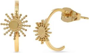 Made by Nami Paar Ohrstecker Goldene Ohrringe Damen mit Sonne Boho Schmuck aus Edelstahl, Wasserfest für Sommer Outfits