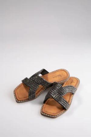 Aniston SHOES Pantolette, Flat, Sommerschuh, Strandschuh, Glitzersteine - NEUE KOLLEKTION