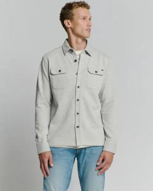 NO EXCESS Langarmhemd "No Excess Sweat Overshirt mit Knopfverschluss"