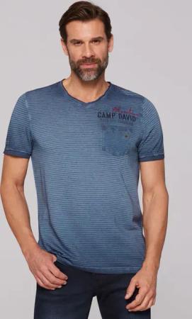CAMP DAVID V-Shirt, mit offenen Kanten