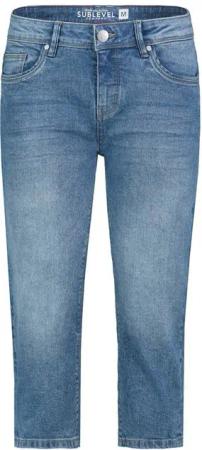 SUBLEVEL Caprijeans Sommerhose Damen Capri Jeans Stretch-Jeans, leichte Sommerhose