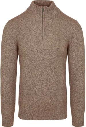 Profuomo Half Zip Pullover Lammwolle Melange Camel - Größe M