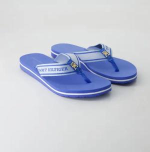 Tommy Hilfiger Schuhe - Hilfiger Webbing Beach Sandal Textil (Blau, Gr. 42)