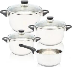 Krüger Topf-Set Denver, Edelstahl (Set, 7-tlg), für Induktions-Kochfelder geeignet