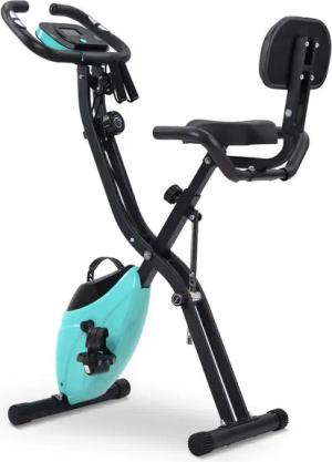 Yuede Heimtrainer X-Bike, magnetische faltbares Fitnessfahrrad (Heimtrainer für Cardio Workout Indoor Cycling mit Traningscomputur und Expanderbänder)