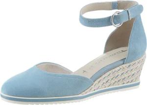 Tamaris Keilpumps, Keilabsatz, Schlupfschuh, Riemchensandale mit modischem Jute-Besatz
