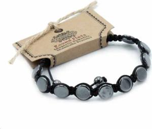 Bali-Homedecor Armband Magnetisches Hämatit-Shamballa-Armband- Runde Flächen