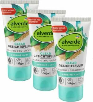 dm-drogerie markt GmbH & Co. KG Gesichtsfluid Clear Gesichtsfluid Heilerde & Bio-Grüntee 3 x 50 ml, 3-tlg., Gesichtsreinigung, alverde Naturkosmetik