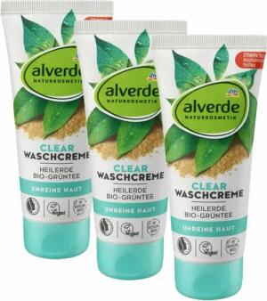 dm-drogerie markt GmbH & Co. KG Gesichtsreinigungsgel Clear Waschcreme Heilerde&Bio-Grüntee - alverde Naturkosmetik 3x100 ml, 3-tlg., Gesichtsreinigung, alverde Naturkosmetik