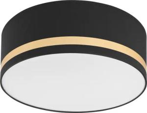 Lamkur Deckenleuchte GLORIA 48222 schwarz gold Kunststoff Textil PVC H/L: ca. 16x35 cm E27 2 Brennstellen