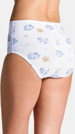 Baumwoll-Taillenslip im Mehrfachpack - weiß / blau - Gr. 36 von Goldner Fashion